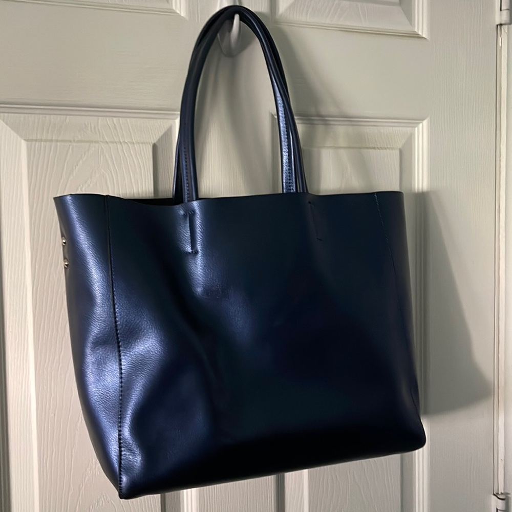 Metallic Blue Tote Bag